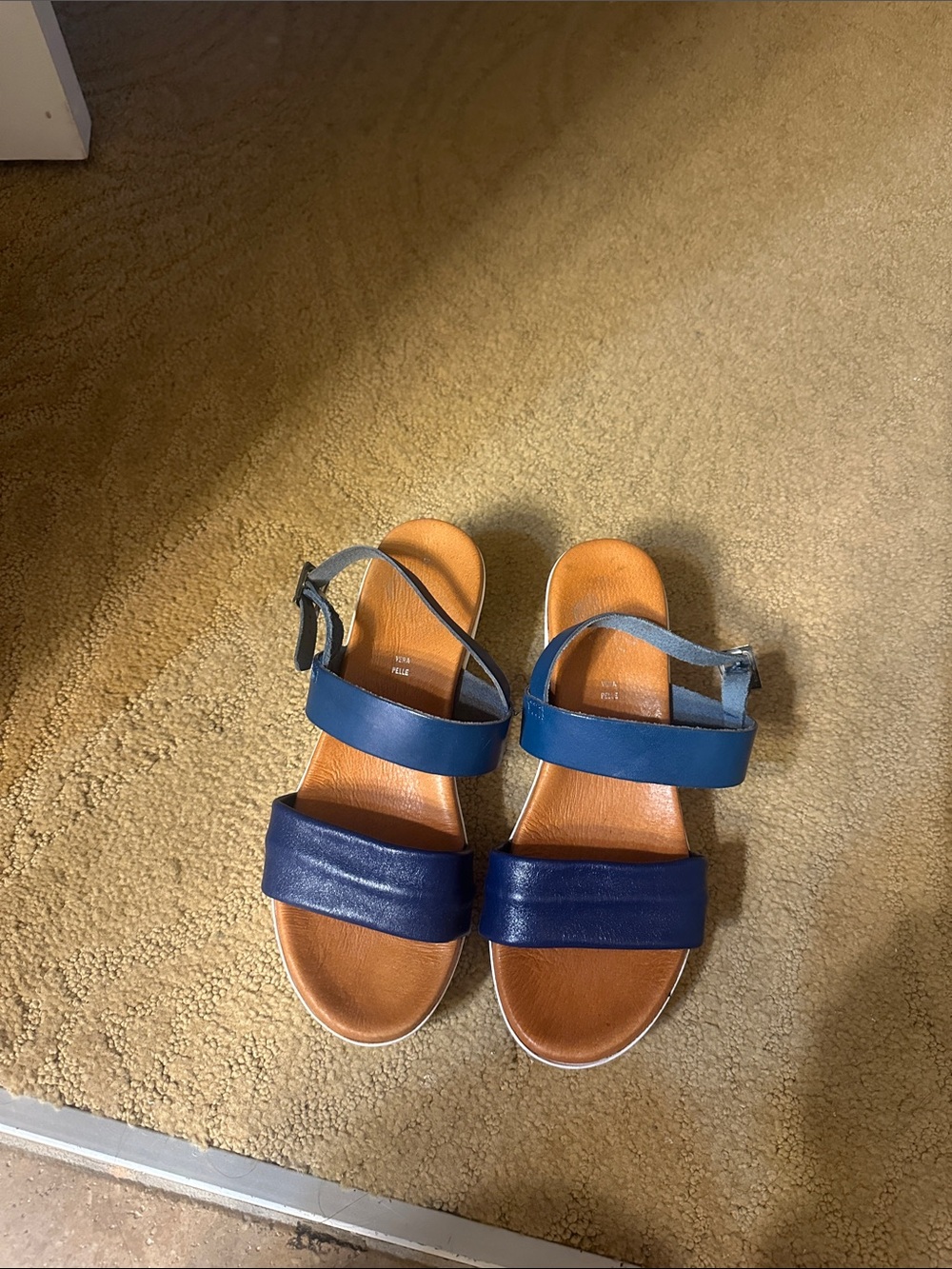 Women Blue Two-Strap Sandals